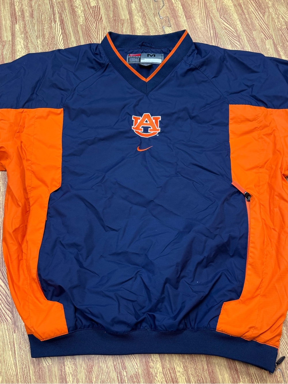 Vintage Nike Team Auburn Tigers Pullover Windbreaker Jacket Navy Orange Mens M